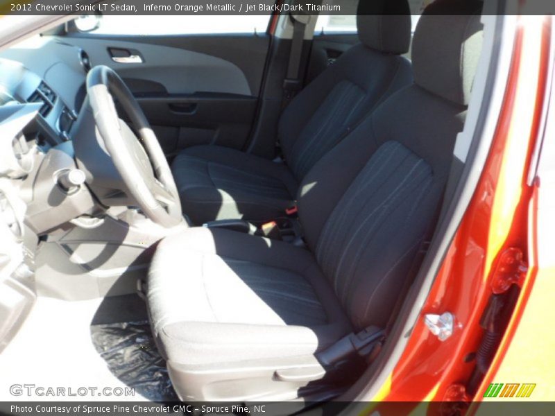 Inferno Orange Metallic / Jet Black/Dark Titanium 2012 Chevrolet Sonic LT Sedan