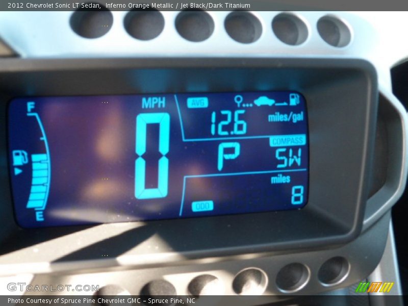 Inferno Orange Metallic / Jet Black/Dark Titanium 2012 Chevrolet Sonic LT Sedan