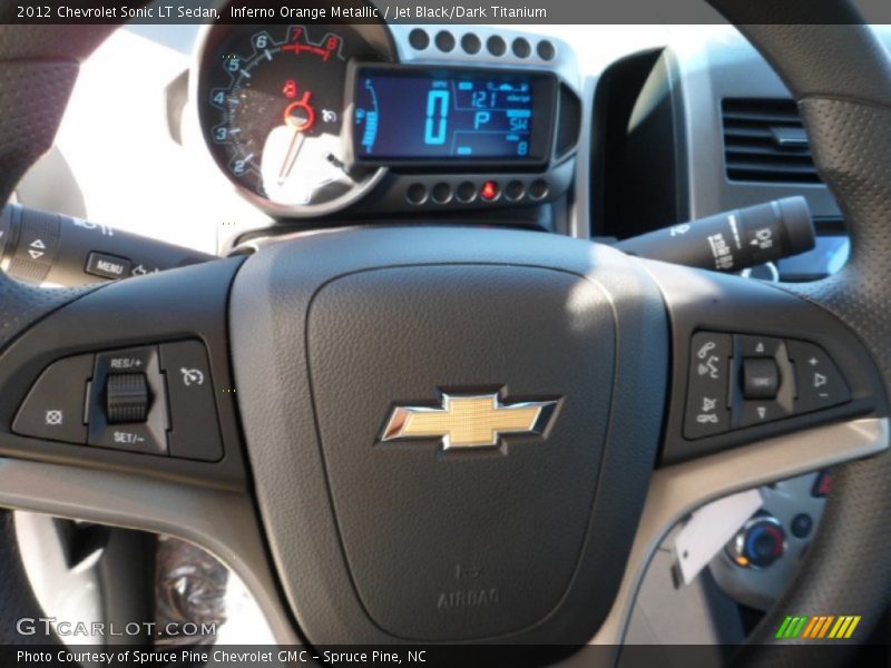Inferno Orange Metallic / Jet Black/Dark Titanium 2012 Chevrolet Sonic LT Sedan