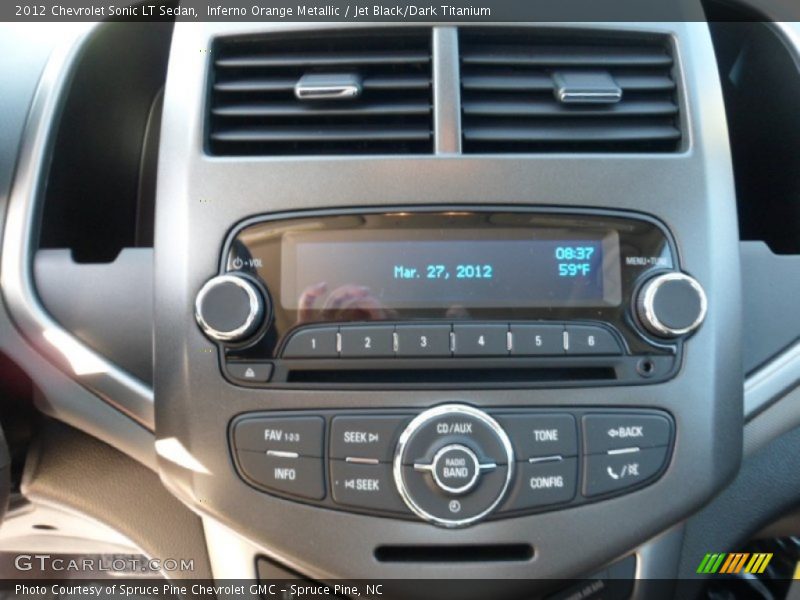 Inferno Orange Metallic / Jet Black/Dark Titanium 2012 Chevrolet Sonic LT Sedan