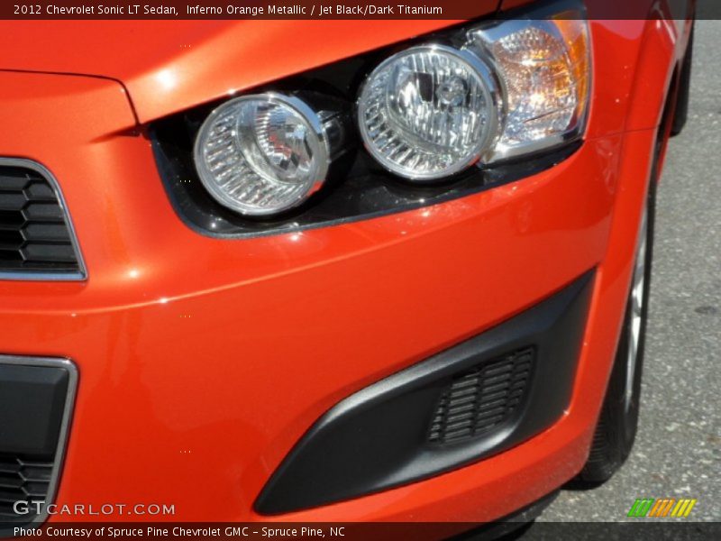 Inferno Orange Metallic / Jet Black/Dark Titanium 2012 Chevrolet Sonic LT Sedan