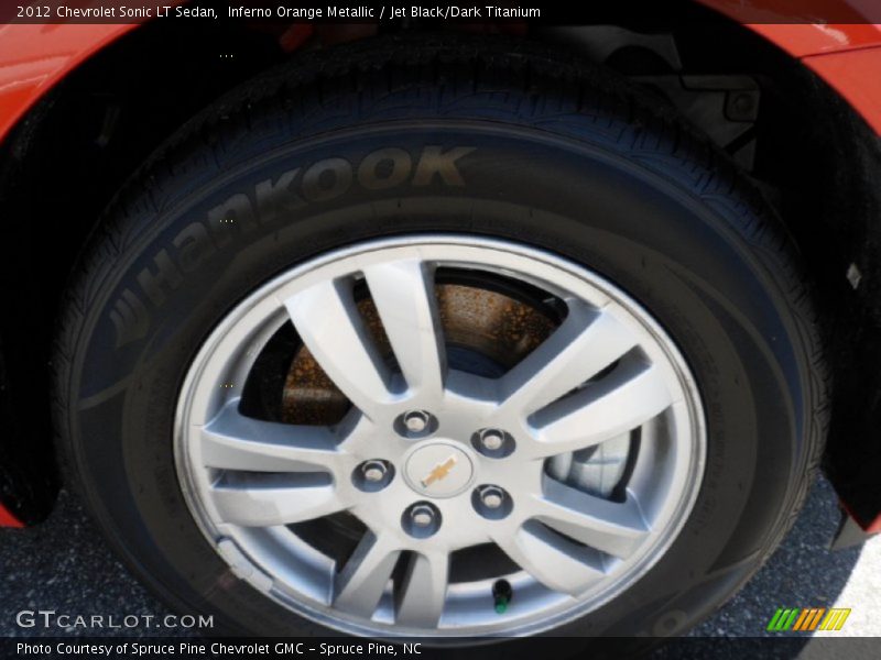 Inferno Orange Metallic / Jet Black/Dark Titanium 2012 Chevrolet Sonic LT Sedan