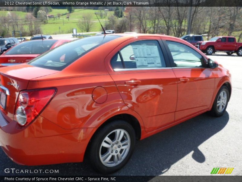 Inferno Orange Metallic / Jet Black/Dark Titanium 2012 Chevrolet Sonic LT Sedan