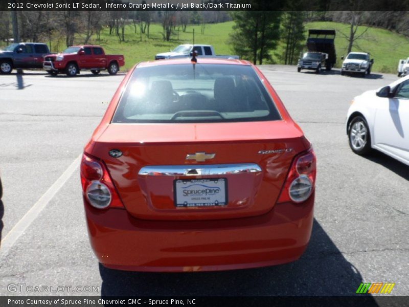 Inferno Orange Metallic / Jet Black/Dark Titanium 2012 Chevrolet Sonic LT Sedan