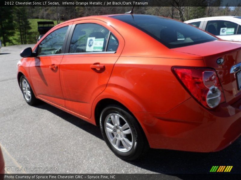 Inferno Orange Metallic / Jet Black/Dark Titanium 2012 Chevrolet Sonic LT Sedan