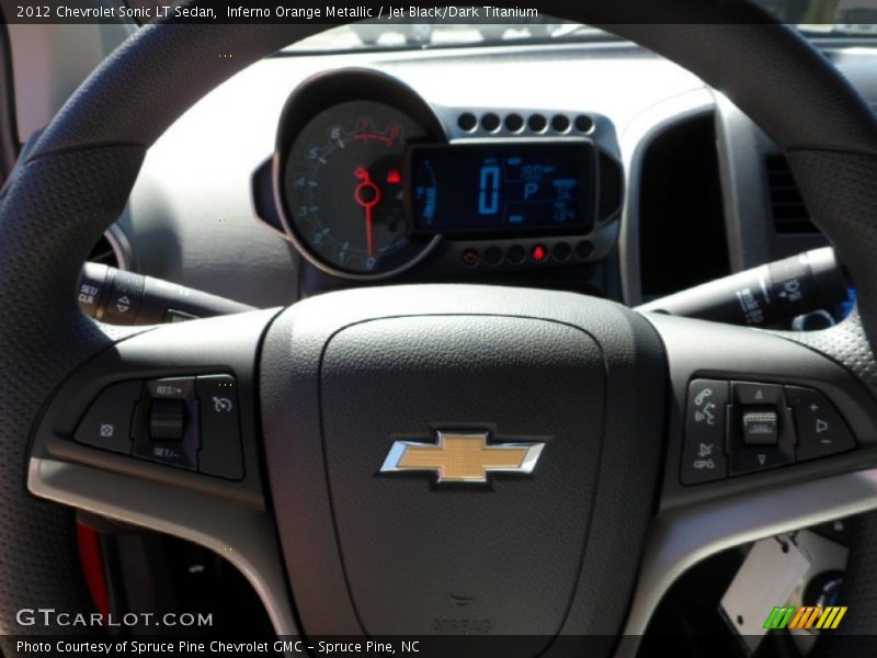 Inferno Orange Metallic / Jet Black/Dark Titanium 2012 Chevrolet Sonic LT Sedan