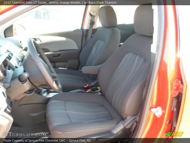 Inferno Orange Metallic / Jet Black/Dark Titanium 2012 Chevrolet Sonic LT Sedan