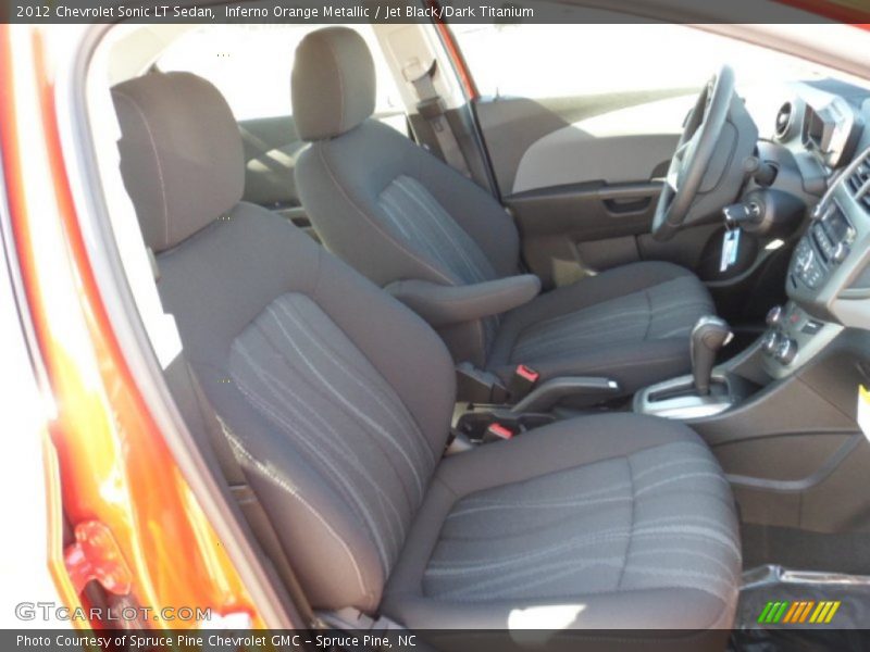 Inferno Orange Metallic / Jet Black/Dark Titanium 2012 Chevrolet Sonic LT Sedan
