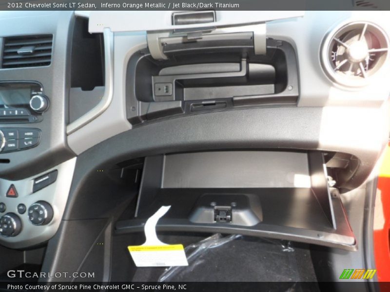 Inferno Orange Metallic / Jet Black/Dark Titanium 2012 Chevrolet Sonic LT Sedan