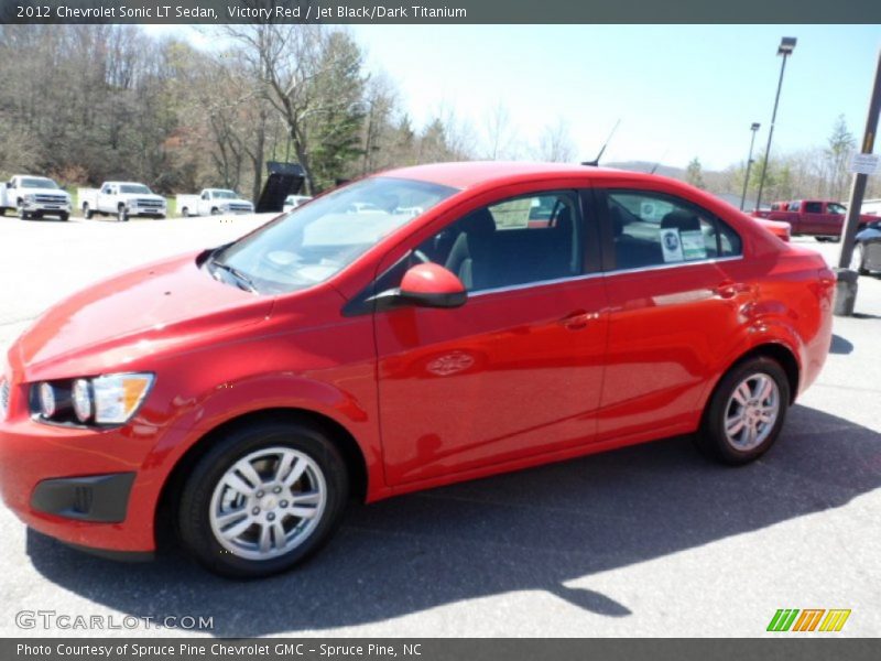 Victory Red / Jet Black/Dark Titanium 2012 Chevrolet Sonic LT Sedan