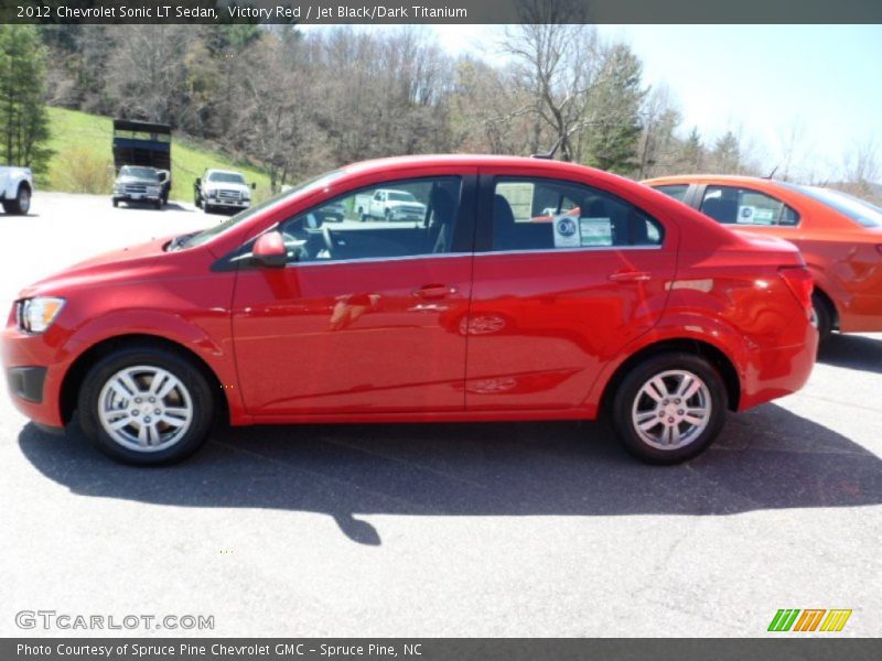Victory Red / Jet Black/Dark Titanium 2012 Chevrolet Sonic LT Sedan