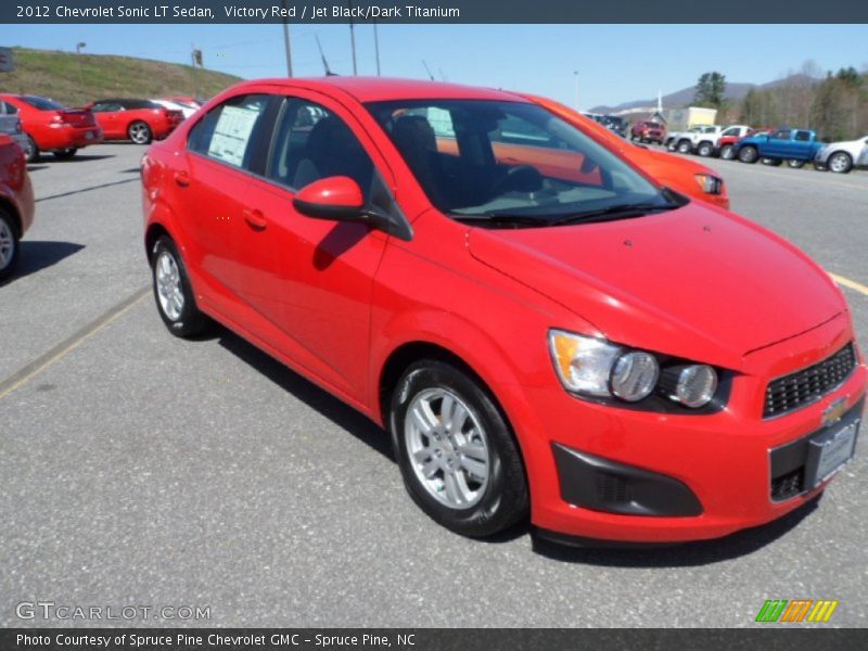 Victory Red / Jet Black/Dark Titanium 2012 Chevrolet Sonic LT Sedan