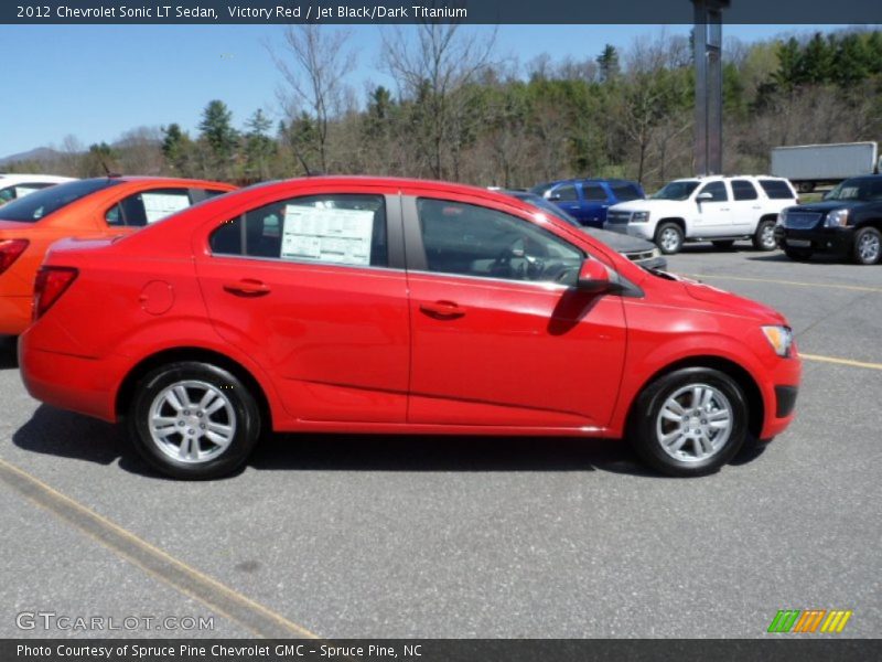Victory Red / Jet Black/Dark Titanium 2012 Chevrolet Sonic LT Sedan