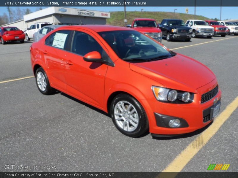 Inferno Orange Metallic / Jet Black/Dark Titanium 2012 Chevrolet Sonic LT Sedan