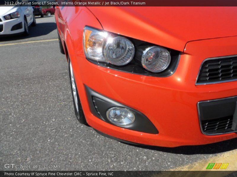 Inferno Orange Metallic / Jet Black/Dark Titanium 2012 Chevrolet Sonic LT Sedan