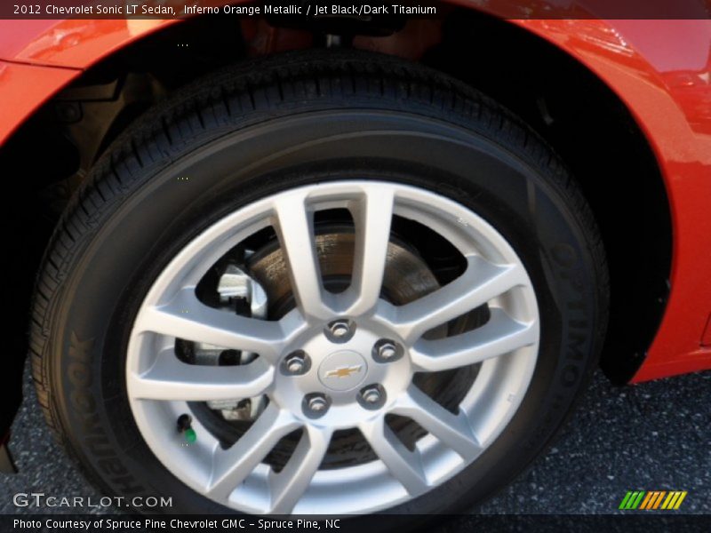 Inferno Orange Metallic / Jet Black/Dark Titanium 2012 Chevrolet Sonic LT Sedan