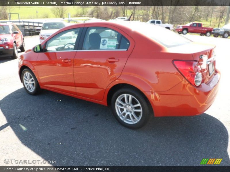 Inferno Orange Metallic / Jet Black/Dark Titanium 2012 Chevrolet Sonic LT Sedan