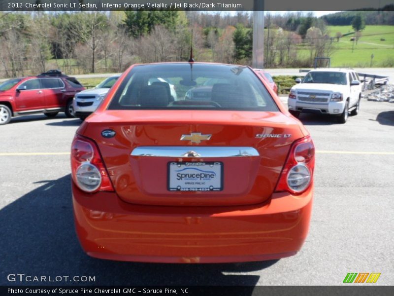 Inferno Orange Metallic / Jet Black/Dark Titanium 2012 Chevrolet Sonic LT Sedan