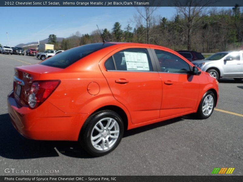 Inferno Orange Metallic / Jet Black/Dark Titanium 2012 Chevrolet Sonic LT Sedan