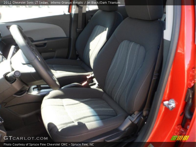 Inferno Orange Metallic / Jet Black/Dark Titanium 2012 Chevrolet Sonic LT Sedan
