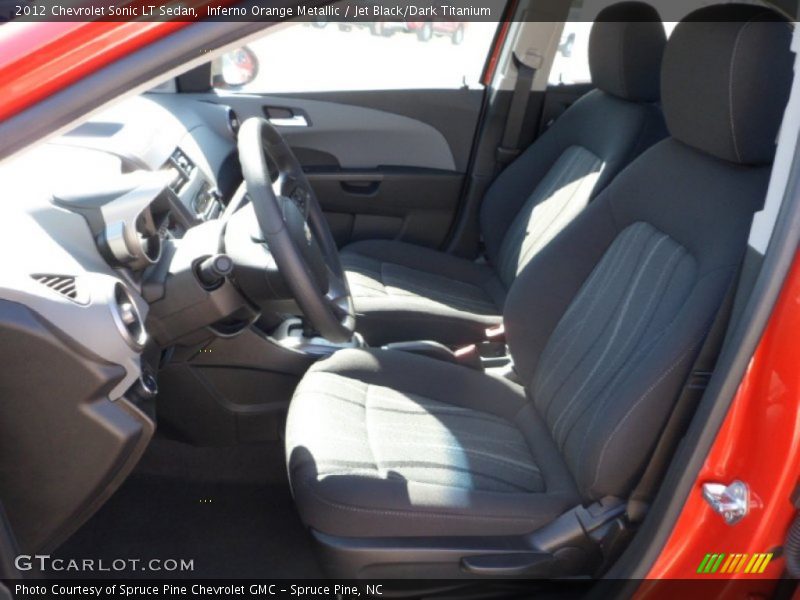 Inferno Orange Metallic / Jet Black/Dark Titanium 2012 Chevrolet Sonic LT Sedan