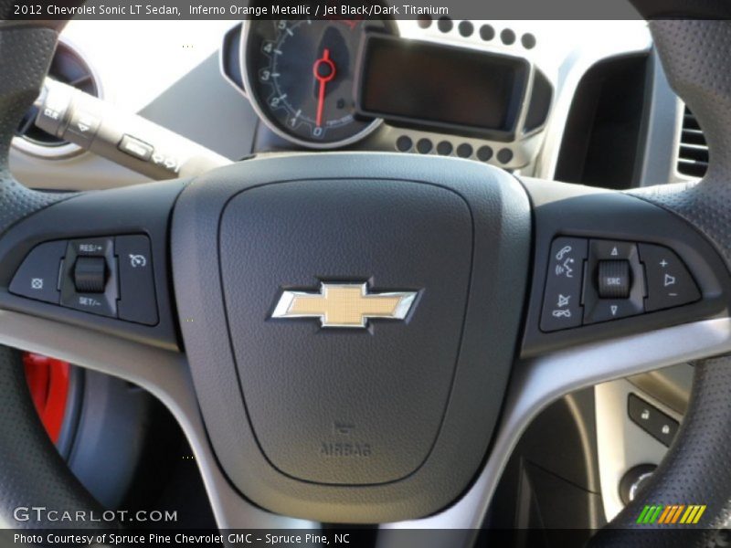 Inferno Orange Metallic / Jet Black/Dark Titanium 2012 Chevrolet Sonic LT Sedan