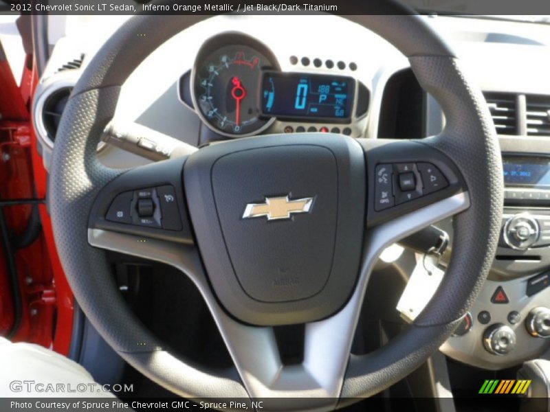 Inferno Orange Metallic / Jet Black/Dark Titanium 2012 Chevrolet Sonic LT Sedan