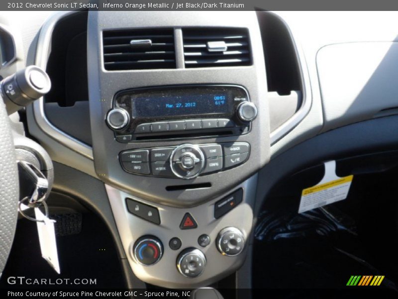 Inferno Orange Metallic / Jet Black/Dark Titanium 2012 Chevrolet Sonic LT Sedan