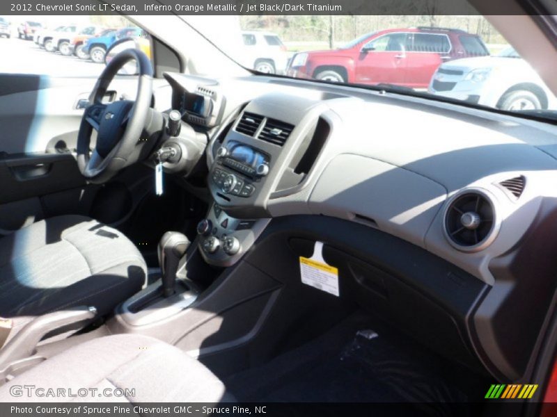 Inferno Orange Metallic / Jet Black/Dark Titanium 2012 Chevrolet Sonic LT Sedan