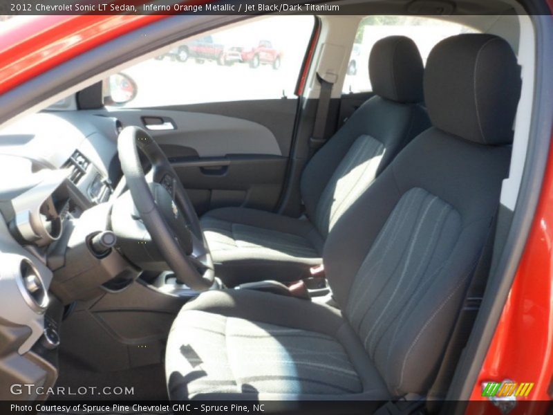 Inferno Orange Metallic / Jet Black/Dark Titanium 2012 Chevrolet Sonic LT Sedan