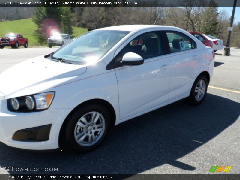 Summit White / Dark Pewter/Dark Titanium 2012 Chevrolet Sonic LT Sedan