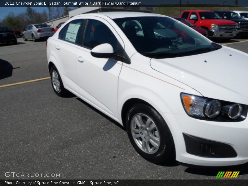 Summit White / Dark Pewter/Dark Titanium 2012 Chevrolet Sonic LT Sedan