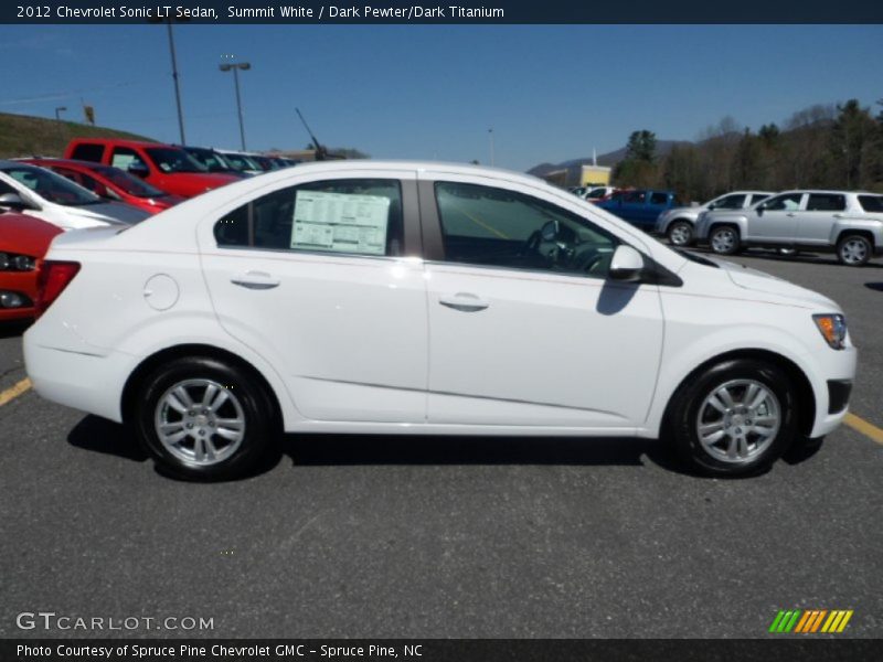 Summit White / Dark Pewter/Dark Titanium 2012 Chevrolet Sonic LT Sedan