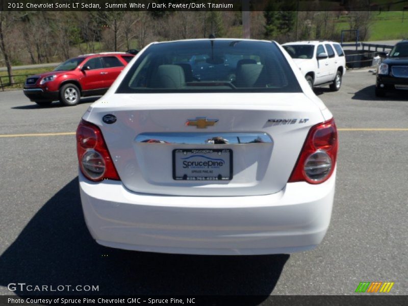 Summit White / Dark Pewter/Dark Titanium 2012 Chevrolet Sonic LT Sedan