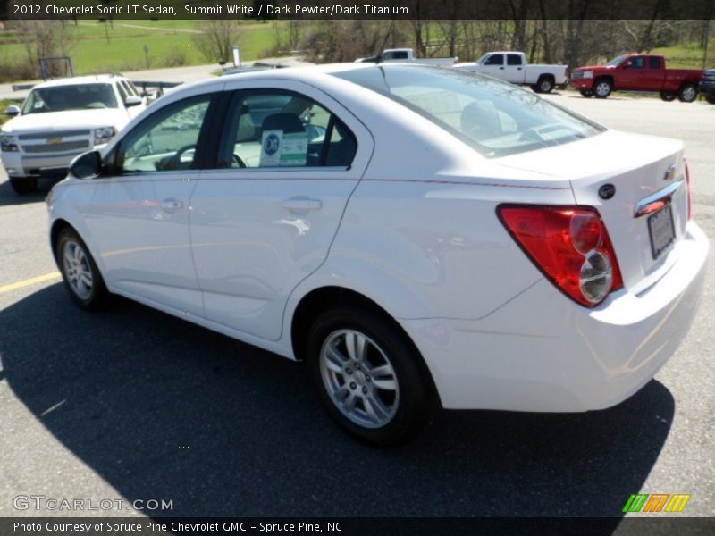 Summit White / Dark Pewter/Dark Titanium 2012 Chevrolet Sonic LT Sedan
