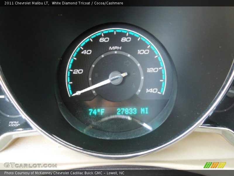 White Diamond Tricoat / Cocoa/Cashmere 2011 Chevrolet Malibu LT