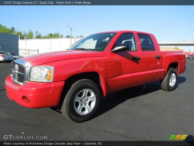 Flame Red / Khaki Beige 2006 Dodge Dakota SLT Quad Cab