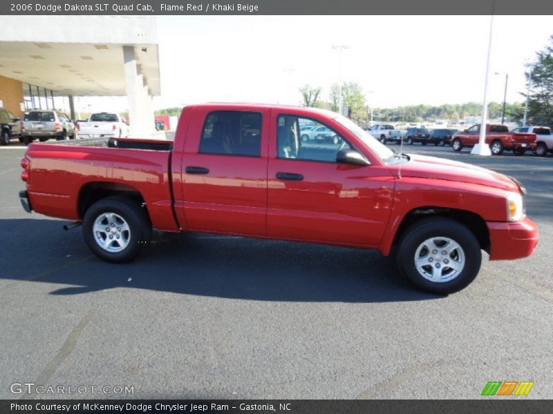 Flame Red / Khaki Beige 2006 Dodge Dakota SLT Quad Cab