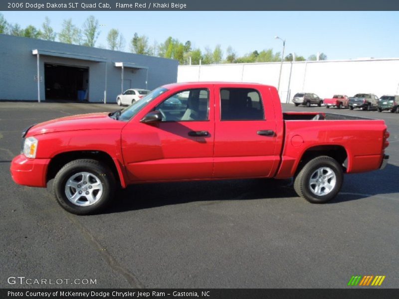 Flame Red / Khaki Beige 2006 Dodge Dakota SLT Quad Cab
