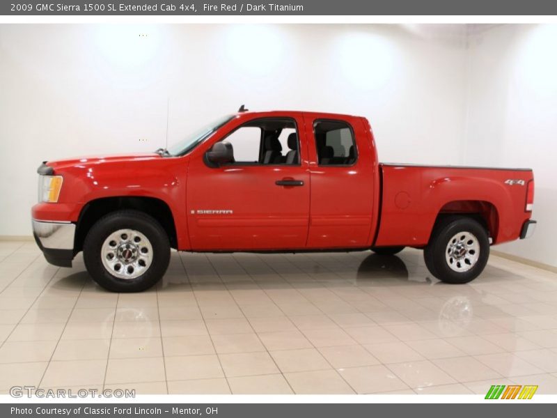 Fire Red / Dark Titanium 2009 GMC Sierra 1500 SL Extended Cab 4x4
