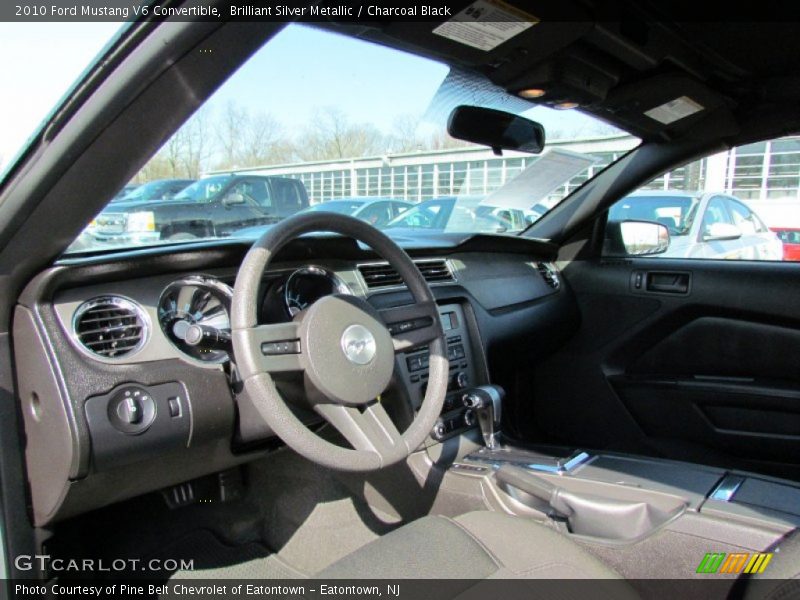 Brilliant Silver Metallic / Charcoal Black 2010 Ford Mustang V6 Convertible