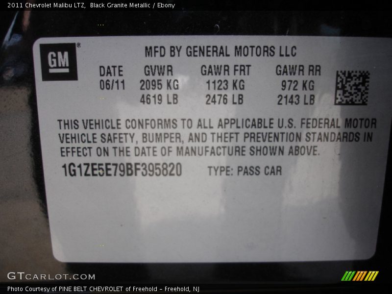 Black Granite Metallic / Ebony 2011 Chevrolet Malibu LTZ