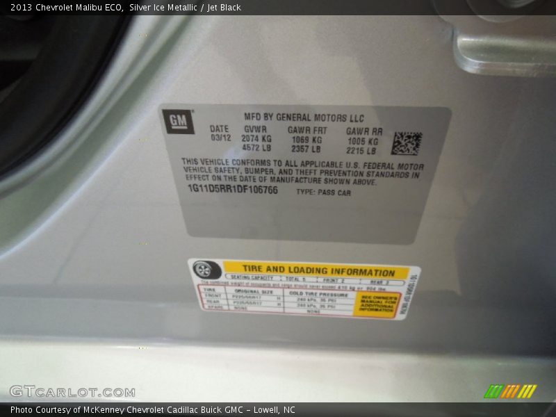 Silver Ice Metallic / Jet Black 2013 Chevrolet Malibu ECO