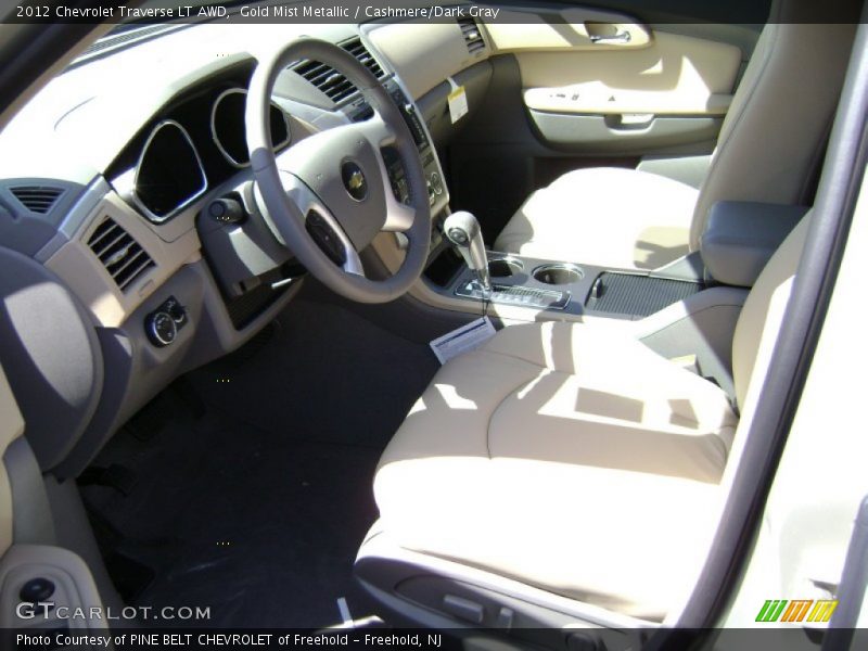 Gold Mist Metallic / Cashmere/Dark Gray 2012 Chevrolet Traverse LT AWD