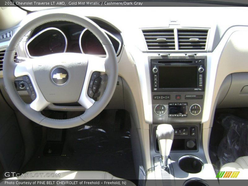 Gold Mist Metallic / Cashmere/Dark Gray 2012 Chevrolet Traverse LT AWD