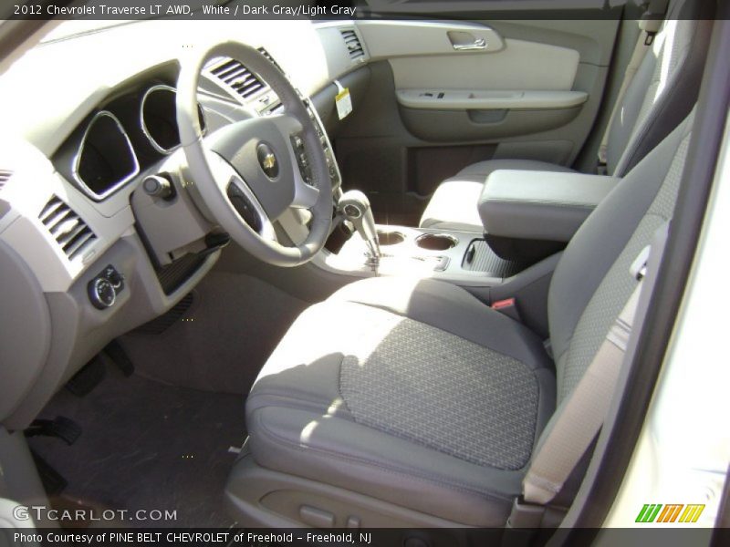 White / Dark Gray/Light Gray 2012 Chevrolet Traverse LT AWD