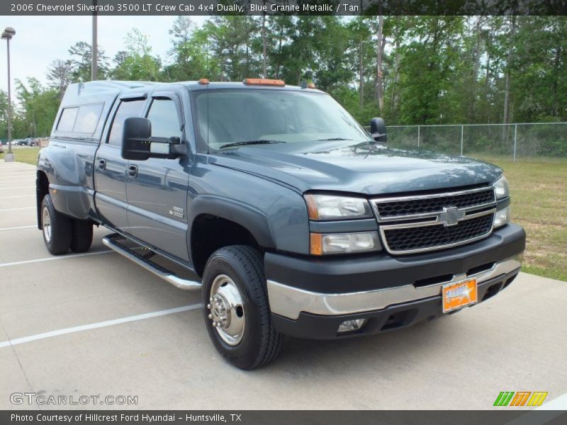 Blue Granite Metallic / Tan 2006 Chevrolet Silverado 3500 LT Crew Cab 4x4 Dually