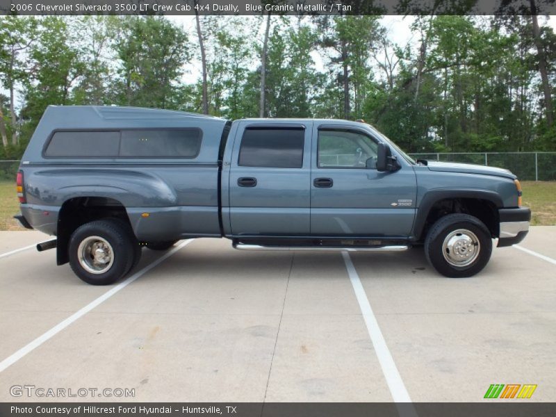 Blue Granite Metallic / Tan 2006 Chevrolet Silverado 3500 LT Crew Cab 4x4 Dually