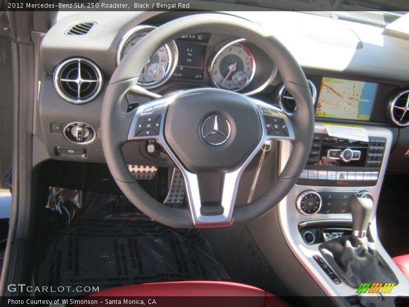 Black / Bengal Red 2012 Mercedes-Benz SLK 250 Roadster