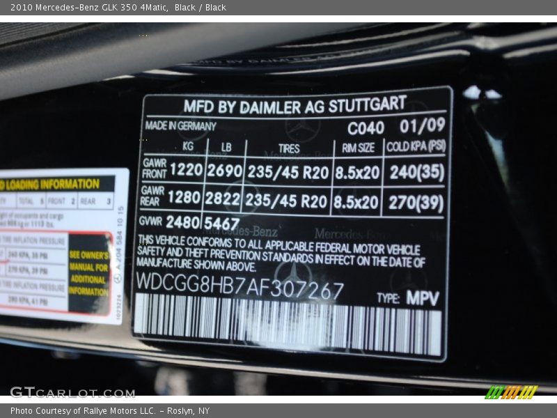 Black / Black 2010 Mercedes-Benz GLK 350 4Matic